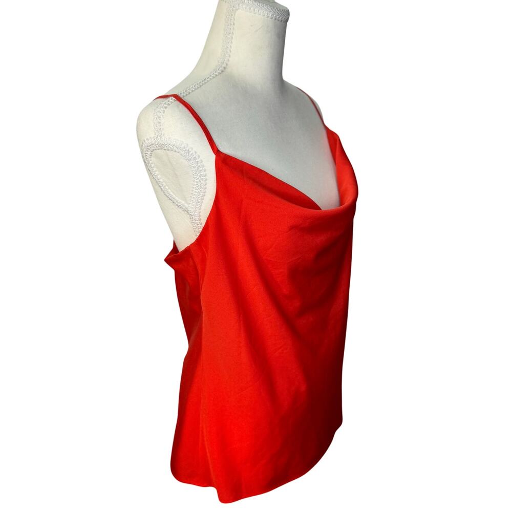 Cowl Neck Camisole Red Satin Slip Tank Women's 8 Y2K Summer Party Date Night - Picture 5 of 16